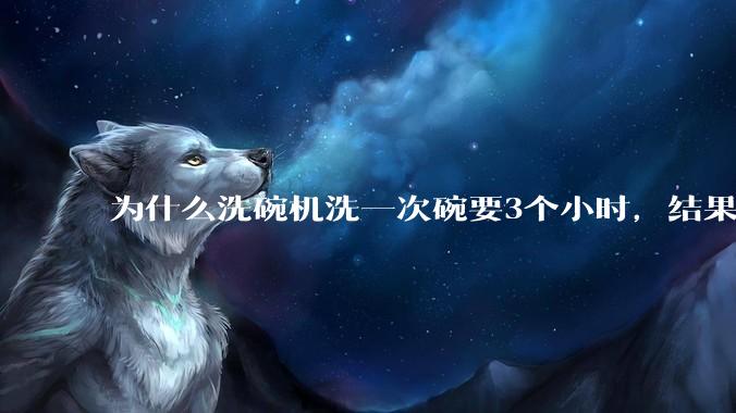 为什么洗碗机洗一次碗要3个小时，结果还是那么多年轻人决定要买一台放在家里？